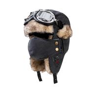 Bonnet de trappeur d'hiver - Bonnet de trappeur thermique pour homme et femme - Avec cache-oreilles - Bonnet de pilote tendance avec lunettes de protection, cache-oreilles et couvre-visage, Gris