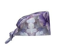 Bonnet De Travail Fleur d'or Violette Confortable Charlotte De Travail Unisexe Toque De Cuisinier pour Cheveux Longs Homme Femme