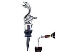 Bonnet décoratif pour bouteilles - Capuchon de vin serpent, économie de boisson, bonnet de reptile | Noyau en acier inoxydable, anneau en silicone hermétique, motif animal original avec
