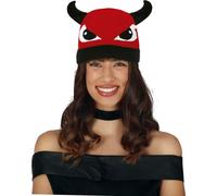 Bonnet Démoniaque d'Halloween Coiffe Maléfique Rouge Avec Des Cornes Accessoire Mystique Pour Des Apparitions Effrayantes Chapeau Costume Fantastique, Couleur : Multicolore