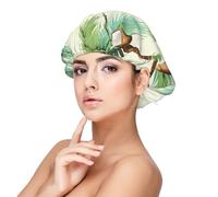 Bonnet d'été en satin de noix de coco pour dormir, bonnet de sommeil doux double couche en soie pour femme, cheveux naturels, cheveux bouclés tressés, cheveux longs