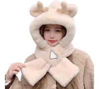 Bonnet d'hiver avec écharpe et doublure polaire chaude pour les activités de plein air, Jaune clair 2, Taille unique