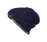 Bonnet d'hiver chaud en tricot pour femme - Doublure polaire - Écharpe tube - Multicolore - À carreaux - Chaud - Multicolore - Design classique - Pour femme et garçon, Marine, taille unique