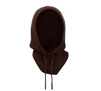 Bonnet d'hiver chaud pour femme - Bonnet en tricot avec cache-oreilles - Bonnet en tricot chaud à capuche - Écharpe - Bonnet d'hiver - Bonnet long - Bonnet en laine unisexe, café, taille unique