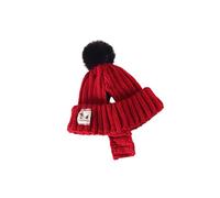 Bonnet d'hiver en tricot avec trous pour les oreilles, rouge, S | Chapeau chaud coupe-vent pour animal de compagnie avec trous pour les oreilles, balle douce, bonnets tricotés pour l'hiver
