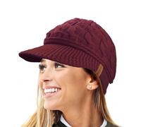 Bonnet d'hiver en Tricot torsadé Chaud R80 Teddy pour Femme- Taille Unique-Bourgogne