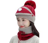Bonnet d'hiver Hiver Slouch Chapeau Tricoté Épais De Couleur Unie, Écharpe, Ensemble 2 Pièces, Chapeaux Chauds Et en Tricot avec Câble, Hiver Hiver Chaud(B)
