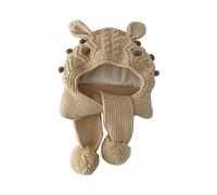 Bonnet D'hiver Pour Bébé Écharpe Une Pièce Bonnet Pour Bébé Dessin Animé Chaud Protection Des Oreilles Casquettes Pour Garçons Et Filles Coupe-vent Pour Garçons Et Filles