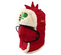 Bonnet d'hiver pour enfants avec foulard assorti et cache-oreilles - Coupe-vent - Idéal pour le patinage en plein air - Pour garçons et filles, rouge, 6 M-3 Y