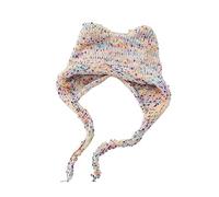 Bonnet d'hiver pour femme avec oreilles péruviennes, cache-oreilles, sherpas, bonnet de neige, tricoté, mignon, bonnet tricoté pour femmes et filles, style gothique, beige, taille unique