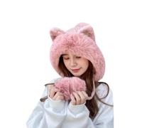 Bonnet d'hiver pour femme en fausse fourrure avec pompon en laine tricotée avec cache-oreilles Style péruvien Tête de mort Pour temps froid Extérieur Ski Pullover Couvre-chefs, 05#_Rose, Taille unique
