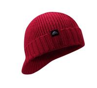 Bonnet d'hiver pour homme - Langue de canard - Bonnet en laine tricotée - Doux - Respirant - Pour l'automne et l'hiver - En polaire chaude, Bordeaux, taille unique