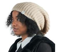 Bonnet d'hiver surdimensionné en tricot souple - Chapeau d'automne chaud pour hommes Bonnet à dreadlocks pour femmes Grande casquette souple Tam pour grosses têtes, ivoire, Taille unique