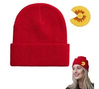 Bonnet d'hiver tricoté,Classics Basic Bonnet Hiver Extensible en Tricot, Chaud et Confortable,Heavy Knit Beanie Bonnet Mixte,Rouge