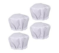 Bonnet D'infirmière Ajustable 4 Pièces en Coton Blanc pour Travail