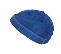 Bonnet Docker Bleu Denim en Coton Style Miki Marin Kyroak - Taille Unique - Bleu