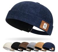 Bonnet Docker sans Visière Street décontracté Brimless Chapeau | Casquette Docker Coton Bonnet Homme bob Femme Casquette Homme Casquette sans Visiere Hat