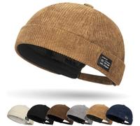 Bonnet Docker sans Visière Street décontracté Brimless Chapeau | Casquette Docker Coton Bonnet Homme bob Femme Casquette Homme Casquette sans Visiere Hat