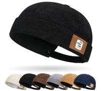 Bonnet Docker sans Visière Street décontracté Brimless Chapeau | Casquette Docker Coton Bonnet Homme bob Femme Casquette Homme Casquette sans Visiere Hat