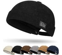 Bonnet Docker sans Visière Street décontracté Brimless Chapeau | Casquette Docker Coton Bonnet Homme bob Femme Casquette Homme Casquette sans Visiere Hat
