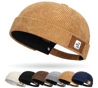 Bonnet Docker sans Visière Street décontracté Brimless Chapeau | Casquette Docker Coton Bonnet Homme bob Femme Casquette Homme Casquette sans Visiere Hat