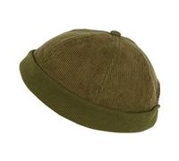 Bonnet Docker Velours Vert Kaki en Coton Chapelier Hodack - Homme