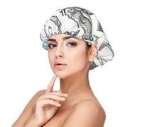 Bonnet double couche réversible en satin pour cheveux bouclés, noir, taille unique