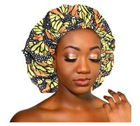 Bonnet doublé en satin pour femme - Grande taille - Imprimé beauté, Noir , Taille unique