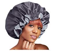 Bonnet doublé en satin pour homme - Support mural en bois - Noir - Taille unique