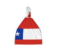 Bonnet doux pour bébé avec drapeau du Chili - Confortable, chaud et doux pour la peau - Pour nouveau-nés de 0 à 6 mois - Noir