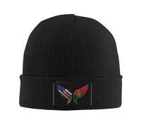 Bonnet Drapeau De L'Amérique Et du Burkina Faso Peuple du Burkina Faso Tricotés Bonnets Respirant Doux Et Chaud Bonnet d'hiver pour Homme Et Femme, pour Enfants, Accessoires Hiver, Ski, 56-62cm