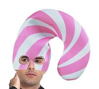 Bonnet Du Père Noël,Adorable Couvre Chef En Forme De Canne De Noël,Chapeau En Canne À Sucre Avec Design De Cache-Visage À Rayures - pour Femmes Hommes Adultes lors des Fêtes d'Hiver Party Costume