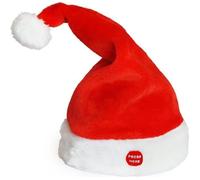 Bonnet du père Noël dansant chantant 39 x 22 cm rouge blanc