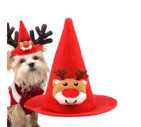 Bonnet du Père Noël pour Animaux | Amusant Festif Chaud Couvre-Chef,Chapeau De Déguisement Pointu pour Grand Chien - pour Dragon Barbu Moyen Grand Petit Fête Célébration Hiver Séance Photo