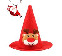 Bonnet du Père Noël pour Animaux - Couvre-Chef Ajustable Drôle De Noël - Chapeau Costume Père Pointu pour Chat - pour Dragon Barbu Moyen Grand Petit Fête Célébration Hiver Séance Photo