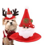 Bonnet du Père Noël pour Animaux | Couvre-Chef Ajustable Drôle De Noël,Petit Chapeau De Père d'hiver pour Chat | pour Petits et Moyens Chaton Chiot Hamster Lézard Dragon Barbu Célébration