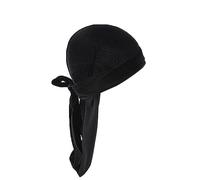 Bonnet Durag en velours pour homme et femme - Bandeau Durag en velours doux avec longue queue et sangles larges pour bandeaux fins à 360°, Noir , Taille unique