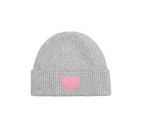 Bonnet duveteux avec cÅur tricotÃ© femme QS Gris TU