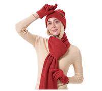Bonnet Écharpe Femme Travail, Écharpe Thermique Chapeau Laine Et Gants Écran Tactile 3pcs Ensemble Bonnet Chaud Tête De Mort Et Gant Ensemble Dédié Aux Homme Femme pour Cadeau De Noël