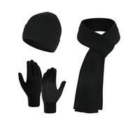 Bonnet Echarpe Homme Thermique, Écharpe Thermique Chapeau Laine Et Gants Écran Tactile 3pcs Ensemble Bonnet Chaud Tête De Mort Et Gant Ensemble Dédié Aux Homme Femme pour Cadeau De Noël