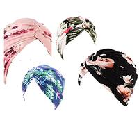 Bonnet/Écharpe/Turban/Bandana pré-noué pour femmes - Couvre-chef pour chimio, en coton, style floral, pour alopécie, Taille unique