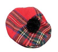 Bonnet écossais pour petite fille mode enfants peintre hiver chaud chauffeur de taxi casquettes photographie couvre-chef hiver pour enfants, rouge, taille unique