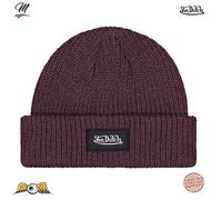 Bonnet en côtes Anglaises avec étiquette tissée - VD/0/1/BON/CARD/BORDEAU