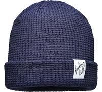 Bonnet en coton biologique unisexe : fu/cking froid (patch) - bonnet homme hiver - bonnet tricoté en coton biologique pour femme, Marine - Baise Froide, taille unique