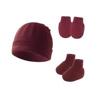 Bonnet en coton confortable pour nouveau-né avec gants et chaussettes - Ensemble d'accessoires pour bébé - Bonnets, gants, chaussons, C, taille unique