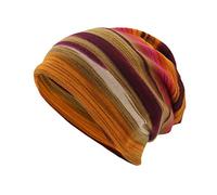 Bonnet en Coton pour Hommes et Femmes - Léger et Fin - Pour Nuit - Casquette de Vélo - Sous Casque pour Perte de Cheveux, Cancer, Chimio (Orange, Taille Unique)