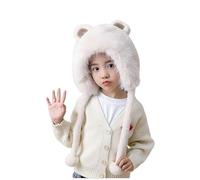 Bonnet en Fourrure pour Enfants Cagoule Bébé Chapeau d'hiver Mignon Bonnets Chaud Chapka Chapeau de Trappeur Coupe-Vent Chapeau en Polaire pour Garçons Filles
