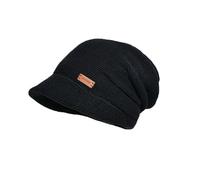 Bonnet en fourrure pour femme - Hiver - Poils en peluche - Protection thermique - Chapeau en cuir - Pour homme et femme, Noir , taille unique