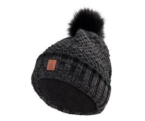 Bonnet en maille Deerhunter Lady avec doublure polaire noir
