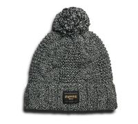 Superdry Cable Knit Beanie Hat Casquette de Baseball, Noir chiné, Taille Unique Femme